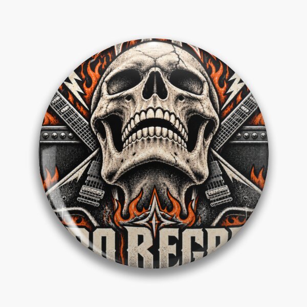 Item preview, Heavy Riffs Zero Regrets  Vintage Metal Skull & Guitar Design designed and sold by fordogg 3.