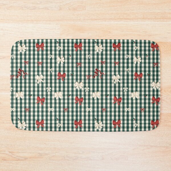Item preview, Green Gingham Christmas Bow Pattern designed and sold by PunchDrop.