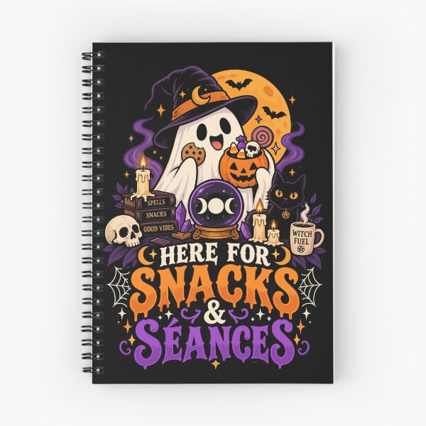 Item preview, Here for Snacks and Seances Halloween Ghost designed and sold by EveryTeeTale.