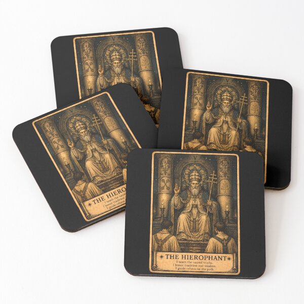 Item preview, The Hierophant Tarot Card - Vintage Spiritual Tarot Illustration designed and sold by ArcanaAbsolute.