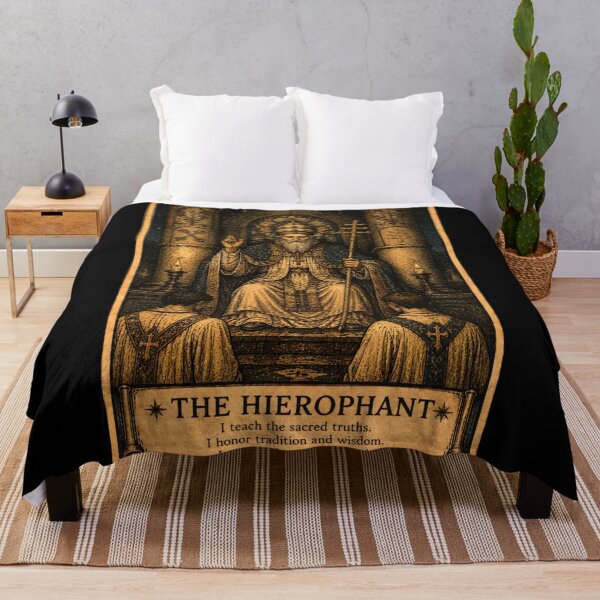 Item preview, The Hierophant Tarot Card - Vintage Spiritual Tarot Illustration designed and sold by ArcanaAbsolute.