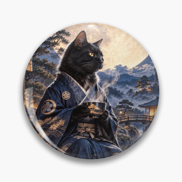 Item preview, Samurai Cat Moon Tea designed and sold by Silken moonlight .