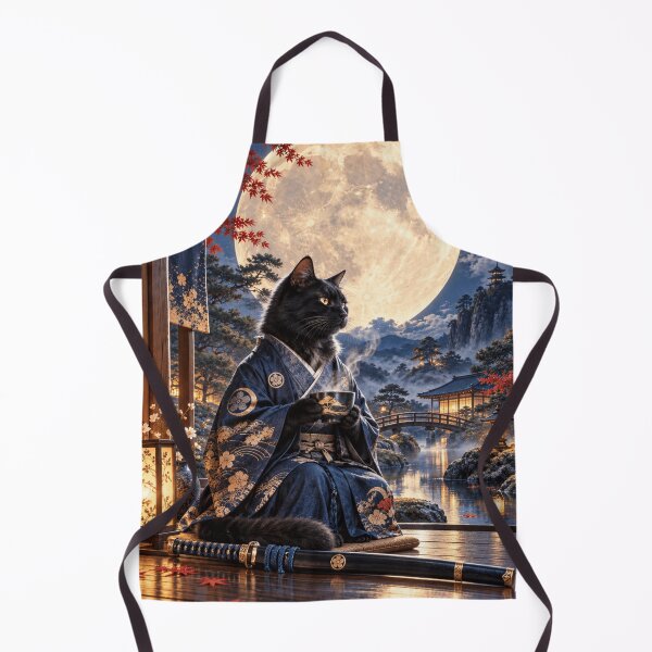 Item preview, Samurai Cat Moon Tea designed and sold by Silken moonlight .