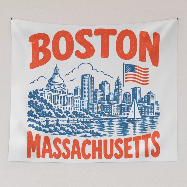 Item preview, Boston Massachusetts Retro City designed and sold by HowToCanadian.