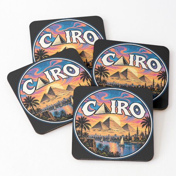 Item preview, Cairo Egypt Piramids Travel Trippy Art designed and sold by TomFrontierArt.