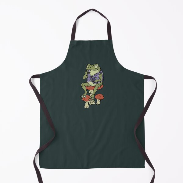 Item preview, Frog on mushrooms enjoying blueberries cottagecore illustration designed and sold by LeshanArt.