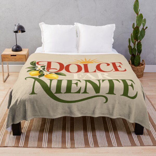 Item preview, Dolce Far Niente Sunburst Typography with Lemon Branch Illustration designed and sold by MetaModel Editions.