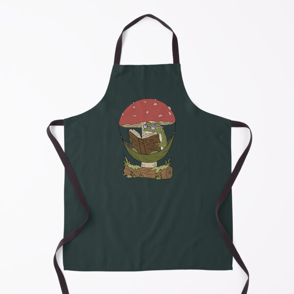 Item preview, Frog reading book in hammock mushroom cottagecore illustration designed and sold by LeshanArt.