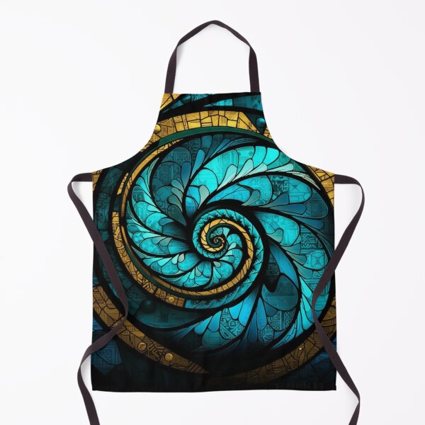 Artikelvorschau, Māori Koru Spirale Buntglas Türkis Gold Neuseeland entworfen und verkauft von GrinGalore.