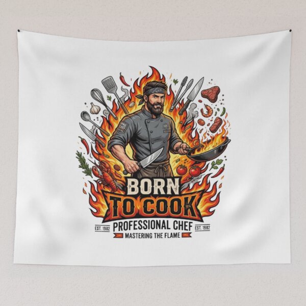 Item preview, Born to Cook Chef – Professional Culinary Kitchen Design designed and sold by PixelStyle Studio.