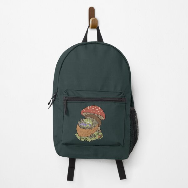Item preview, Frog sleeping in acorn mushroom cottagecore illustration designed and sold by LeshanArt.