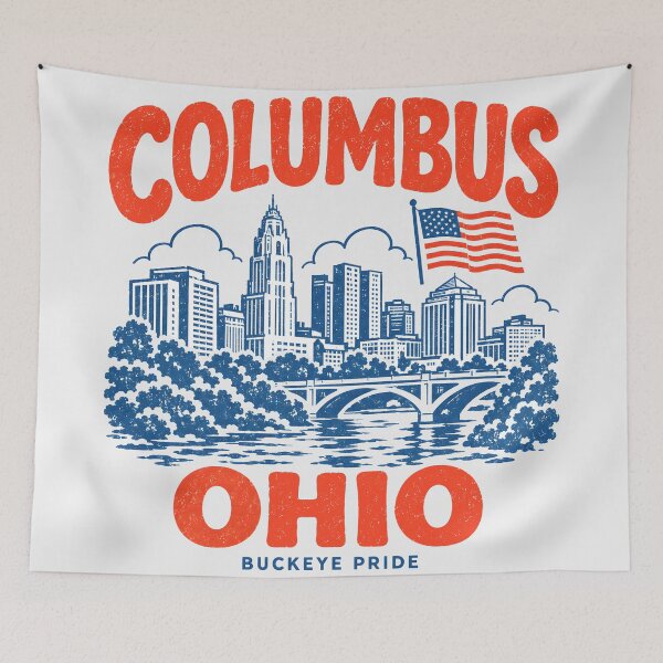 Item preview, Columbus Ohio Retro City designed and sold by HowToCanadian.
