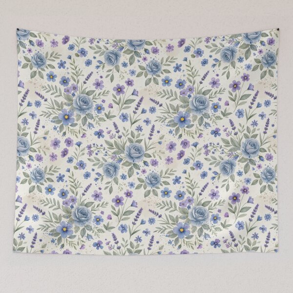 Item preview, Blue Watercolor Floral Pattern designed and sold by PunchDrop.