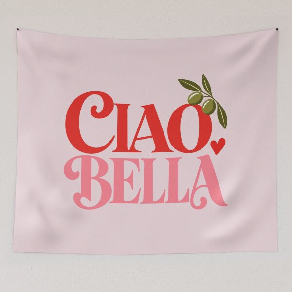 Item preview, Ciao Bella Two-Tone Typography with Olive Branch and Heart designed and sold by MetaModel Editions.