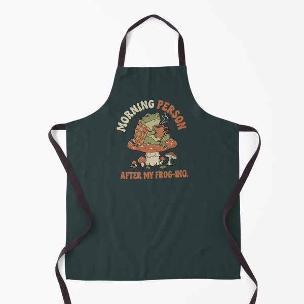 Item preview, Frog drinking coffee on mushroom cottagecore illustration designed and sold by LeshanArt.
