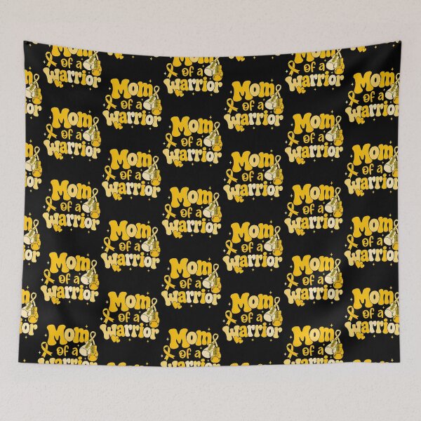 Item preview, Mom Of A Warrior Childhood Cancer Awareness Gold Ribbon designed and sold by Strow--bary.