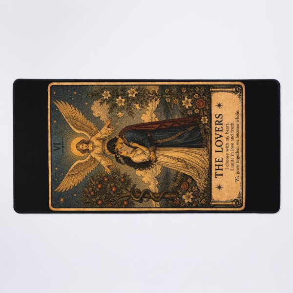 Item preview, The Lovers Tarot Card - Vintage Sacred Connection Tarot Illustration designed and sold by ArcanaAbsolute.