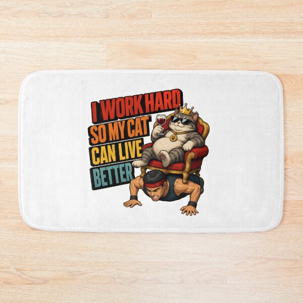 Item preview, Funny Cat King Throne Weights Work Hard Live Better designed and sold by SoyLamderma.