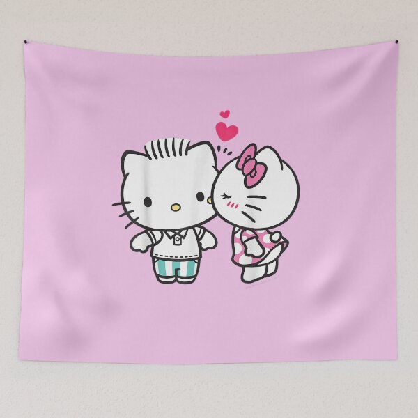 Item preview, Cute Kawaii Cartoon Cat Couple Love Graphic Shirt designed and sold by Phirivey.