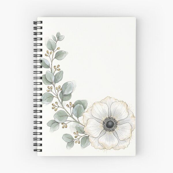 Item preview, White Anemone Eucalyptus Floral designed and sold by ArtlightStudio.