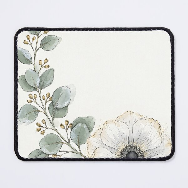 Item preview, White Anemone Eucalyptus Floral designed and sold by ArtlightStudio.