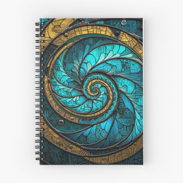 Item preview, Māori Koru Spiral Stained Glass Turquoise Gold Tribal Pattern designed and sold by GrinGalore.