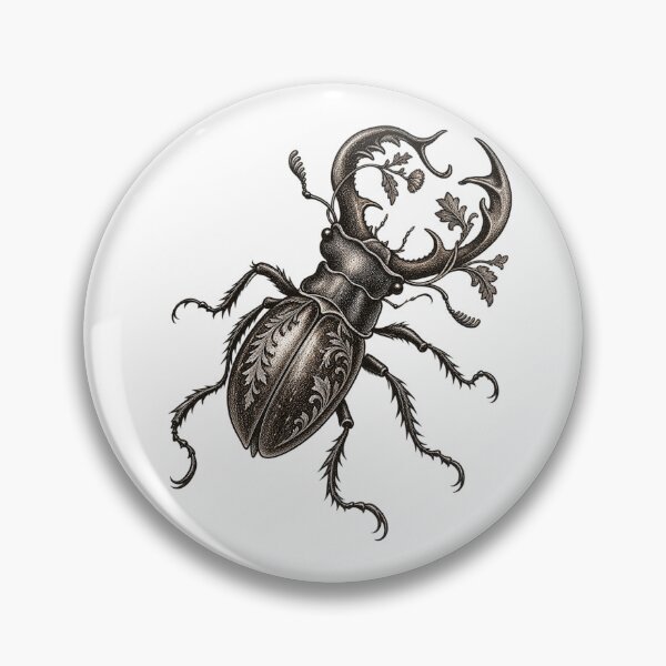 Item preview, Ornate Stag Beetle Vintage Engraving designed and sold by CJLindy.