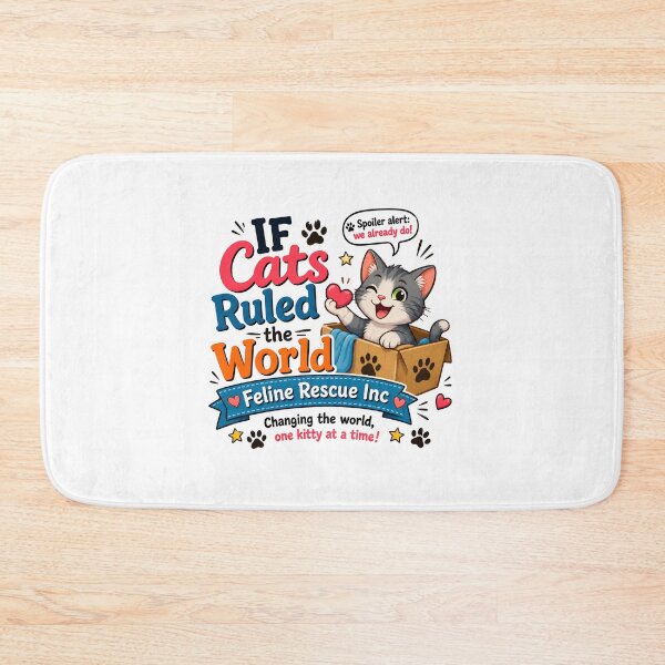 Item preview, If Cats Ruled the World Feline Rescue Inc Cute Cat Art designed and sold by SoyLamderma.