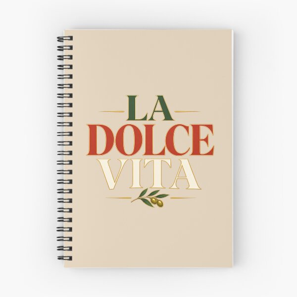 Item preview, La Dolce Vita Elegant Tricolor Typography with Gold Trim and Olive Sprig designed and sold by MetaModel Editions.