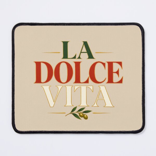 Item preview, La Dolce Vita Elegant Tricolor Typography with Gold Trim and Olive Sprig designed and sold by MetaModel Editions.