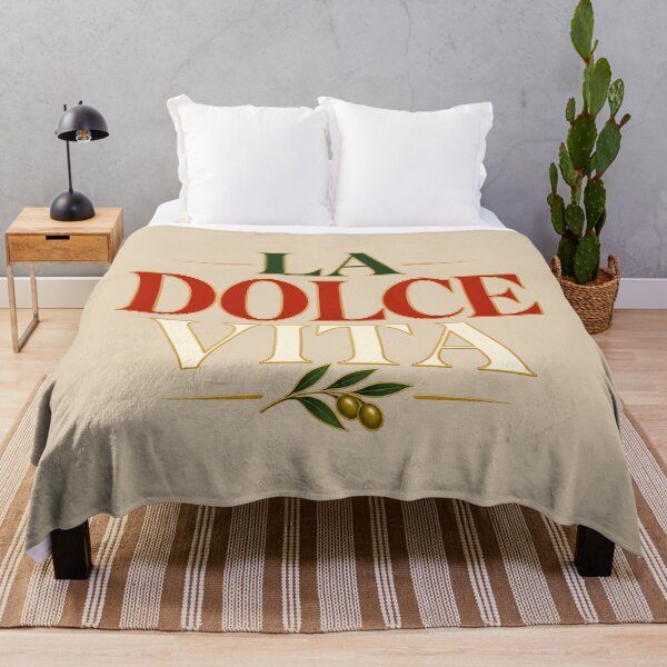 Item preview, La Dolce Vita Elegant Tricolor Typography with Gold Trim and Olive Sprig designed and sold by MetaModel Editions.