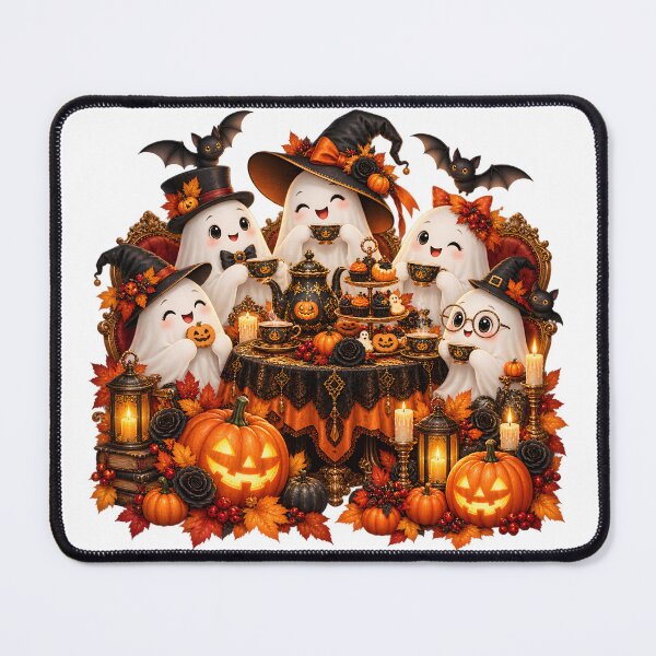Item preview, Gothic Ghost Gathering – Pumpkins, Bats & Autumn Charm designed and sold by Clothes With Smiling Animals Walt Gral.