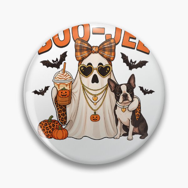 Item preview, Boo Jee Ghost Boston Terrier Halloween Spooky Season Leopard designed and sold by Strow--bary.