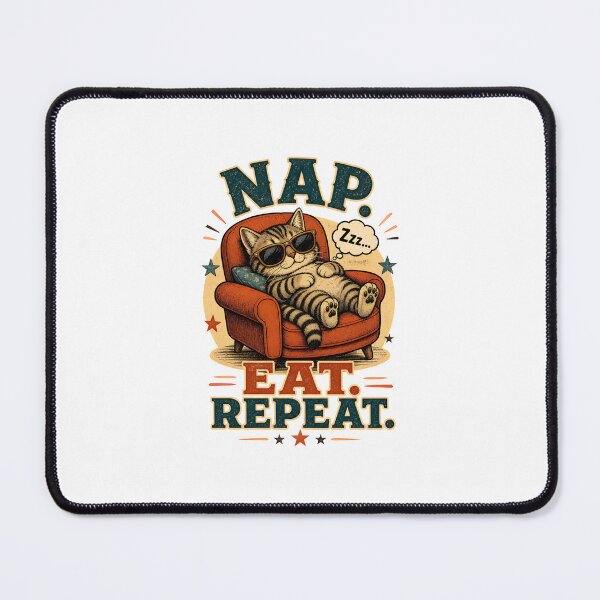 Item preview, Nap Eat Repeat Cat Sunglasses Retro designed and sold by SoyLamderma.