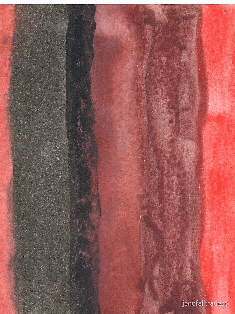 Vertical Red and Black Stripe Watercolor Painting by jenofalltradesc