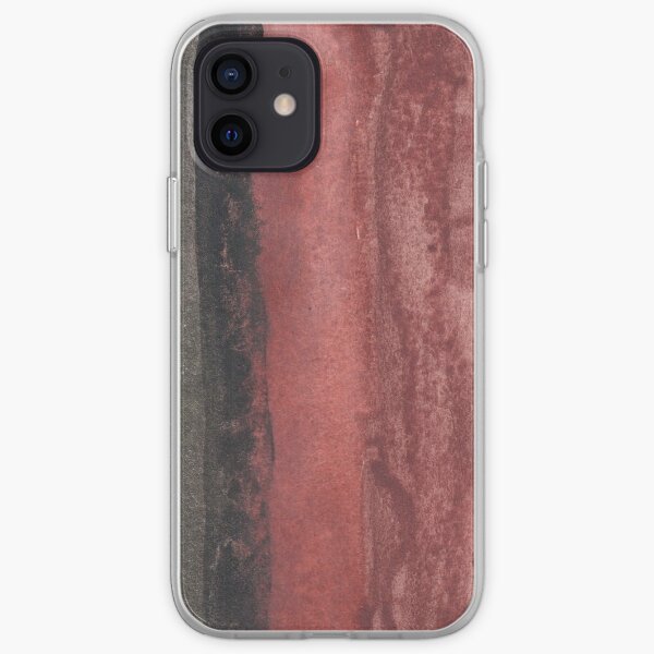 Vertical Red and Black Stripe Watercolor Painting iPhone Soft Case