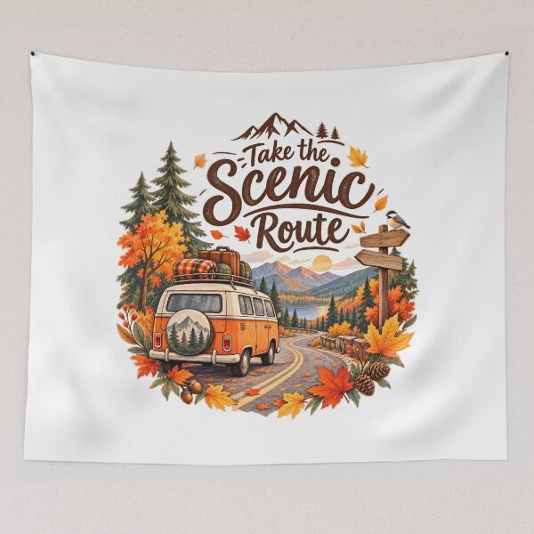Item preview, Take the Scenic Route – Autumn Road Trip Adventure designed and sold by blankTeeShirt.