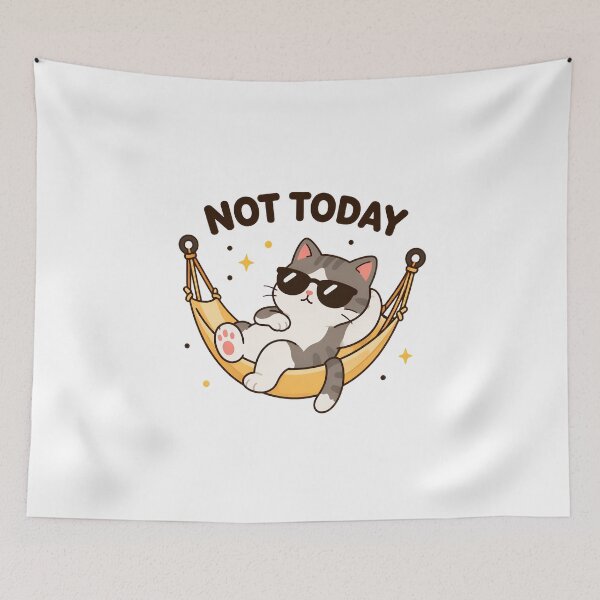 Item preview, Not Today Lazy Cat Sunglasses Pillow Cute Funny Animal designed and sold by SoyLamderma.