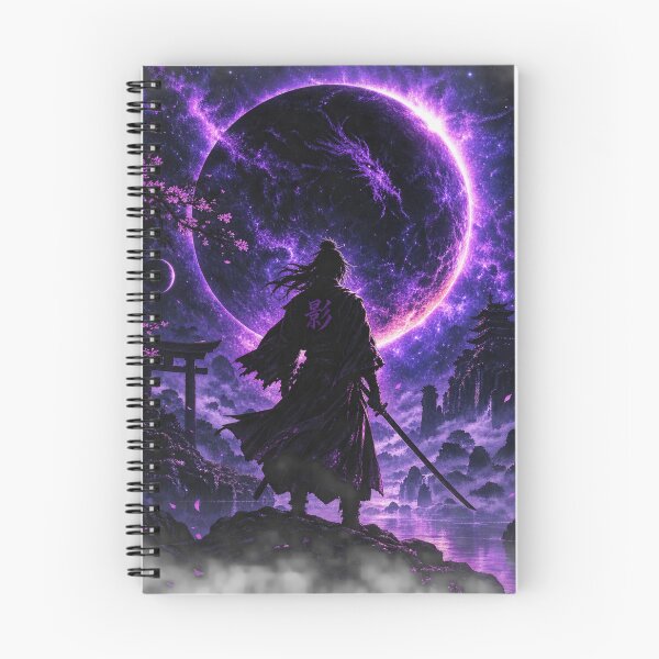 Item preview, Celestial Shadow Samurai – Purple Eclipse Cosmic Warrior designed and sold by UniverseShade.