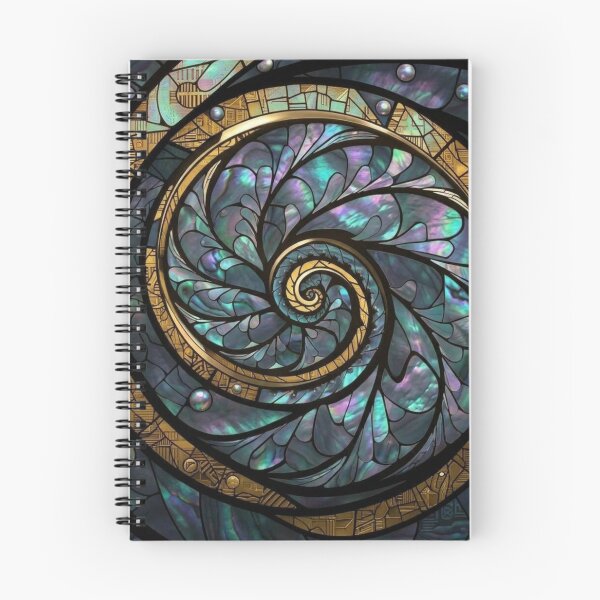 Item preview, Iridescent Maori Koru Spiral Stained Glass Paua Shell Art designed and sold by GrinGalore.