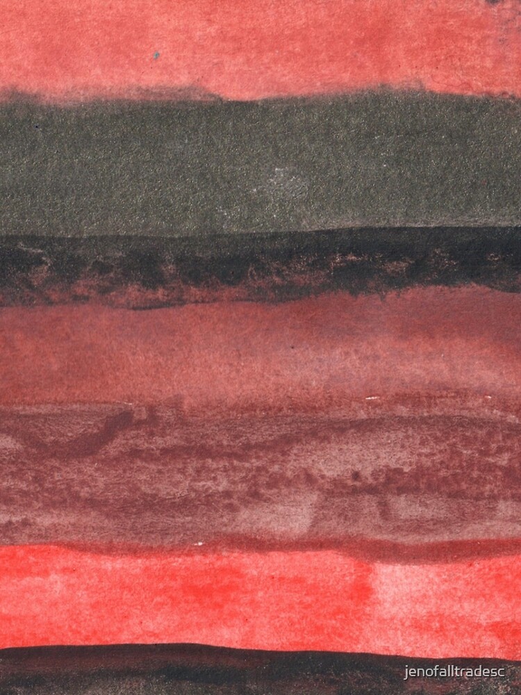 Vertical Red and Black Stripe Watercolor Painting by jenofalltradesc