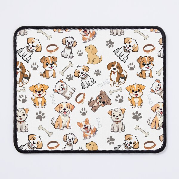 Item preview, Cute Kawaii Dogs Seamless Pattern designed and sold by PawVista.