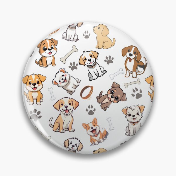 Artikelvorschau, Nahtloses Muster mit niedlichen Kawaii-Hunden entworfen und verkauft von PawVista.