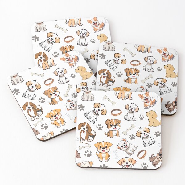 Item preview, Cute Kawaii Dogs Seamless Pattern designed and sold by PawVista.