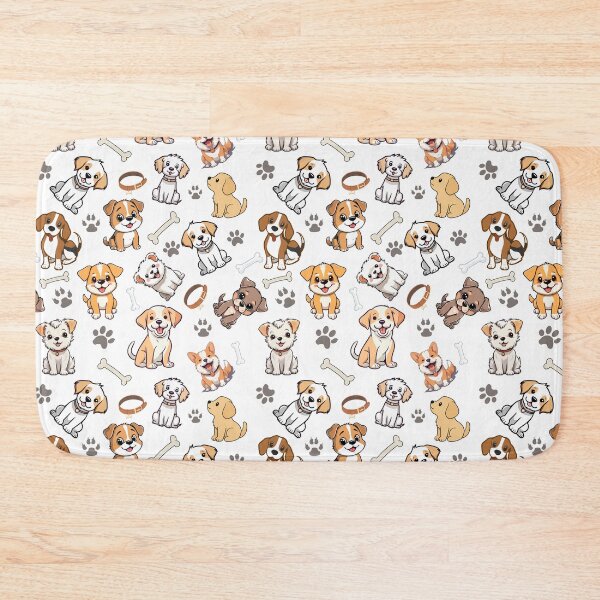 Item preview, Cute Kawaii Dogs Seamless Pattern designed and sold by PawVista.