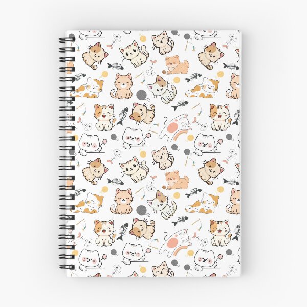 Item preview, Cute Kawaii Cats Seamless Pattern designed and sold by PawVista.