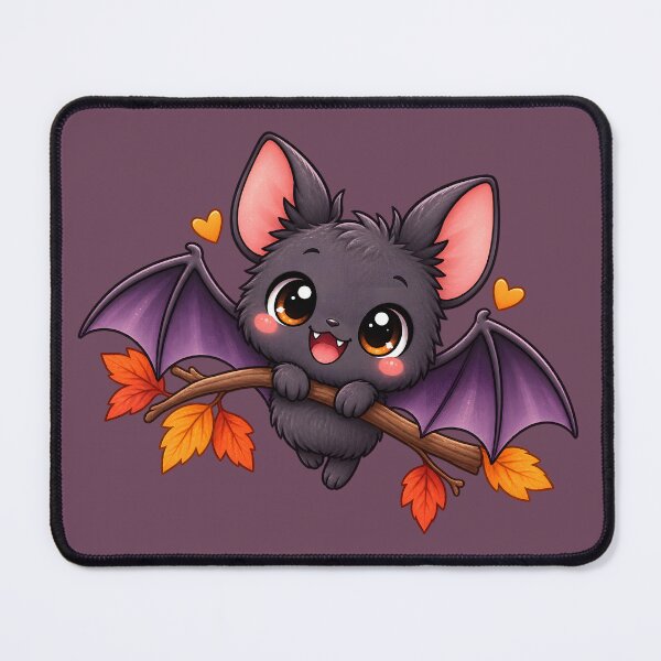 Item preview, Cute Autumn Bat on a Branch – Kawaii Fall Halloween designed and sold by blankTeeShirt.