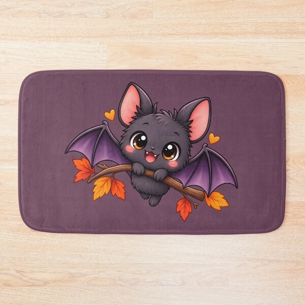 Item preview, Cute Autumn Bat on a Branch – Kawaii Fall Halloween designed and sold by blankTeeShirt.