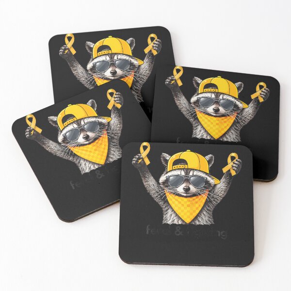 Item preview, Feral Raccoon And Fighting Childhood Cancer Awareness designed and sold by Alzasshop.