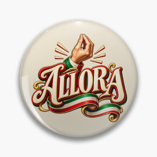 Item preview, Allora Italian Hand Gesture Typography with Tricolor Ribbon designed and sold by MetaModel Editions.
